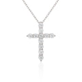 3mm Moissanite Cross Necklace in Silver