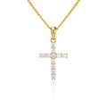 Moissanite Cross Pendant with Necklace in Yellow Gold